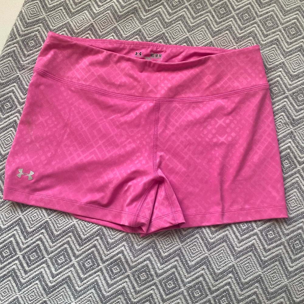 Under Armour HeatGear Compression Shorts Women’s Medium Hot Pink Athletic
